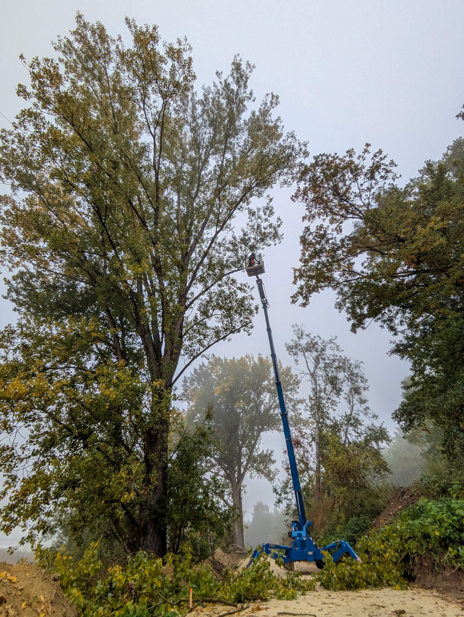 Fernansicht einer Hebebühne